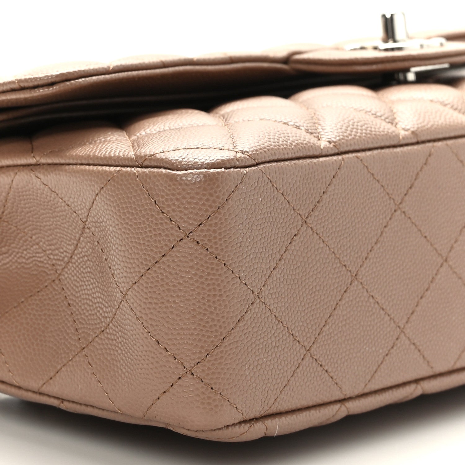 Chanel Caviar Quilted Medium Double Flap Dark Beige 8 of 9