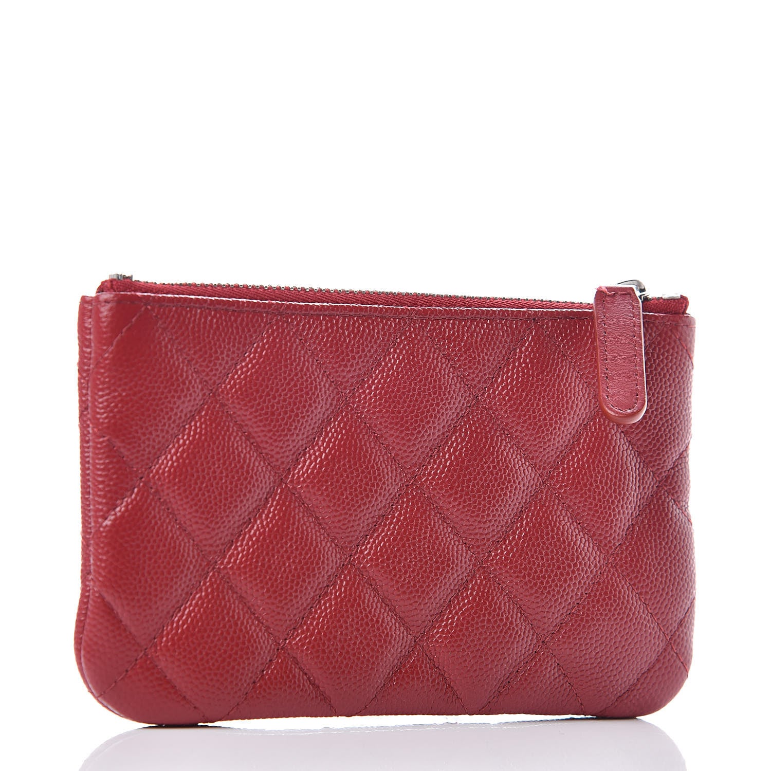 Chanel Caviar Quilted Small Cosmetic Case Dark Red 3 of 10
