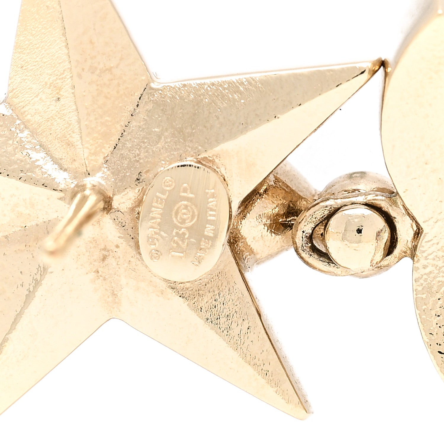 Chanel Crystal CC Star Drop Earrings Gold Blue Pink 5 of 5