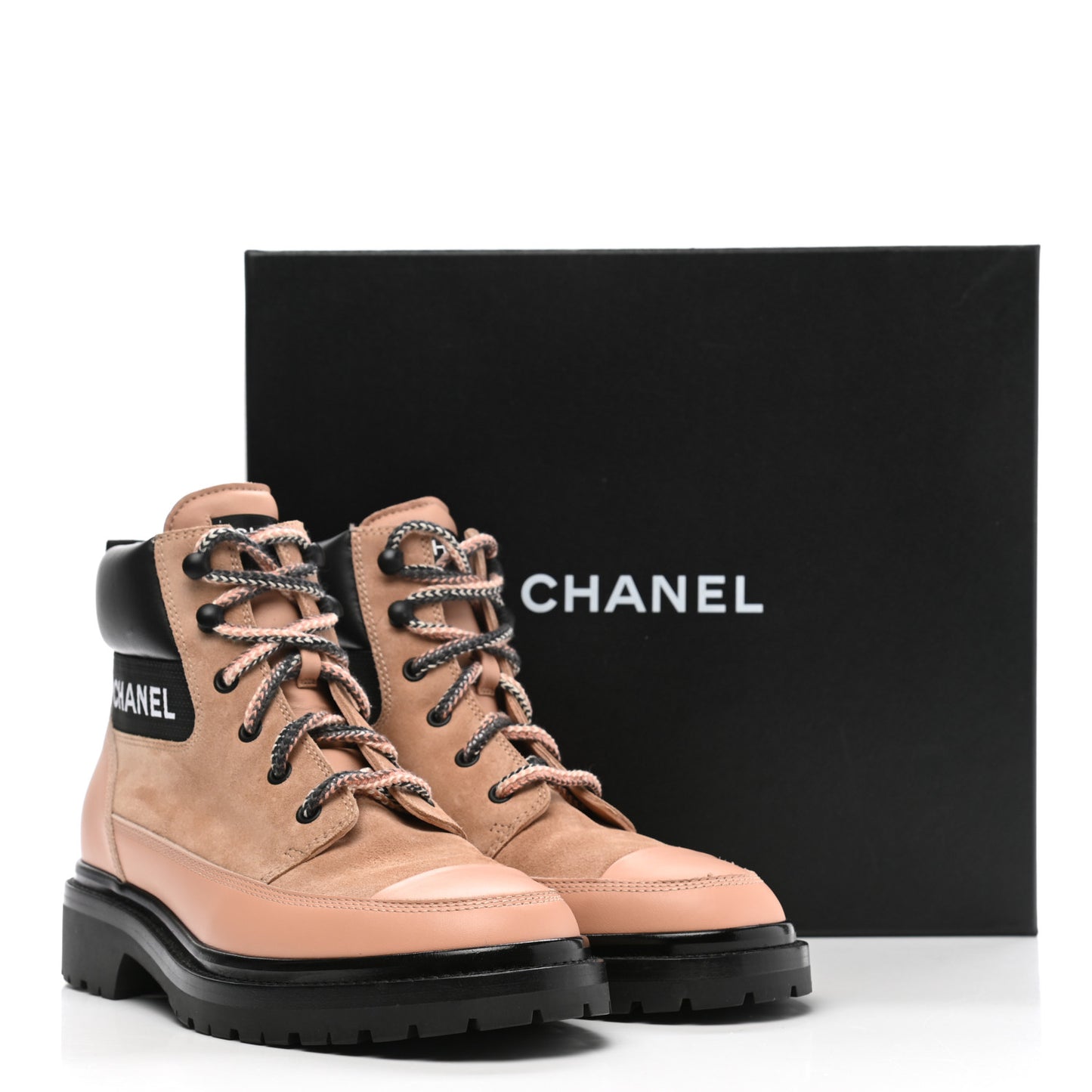 Suede Calfskin Lace Up Boots 40.5 Pink