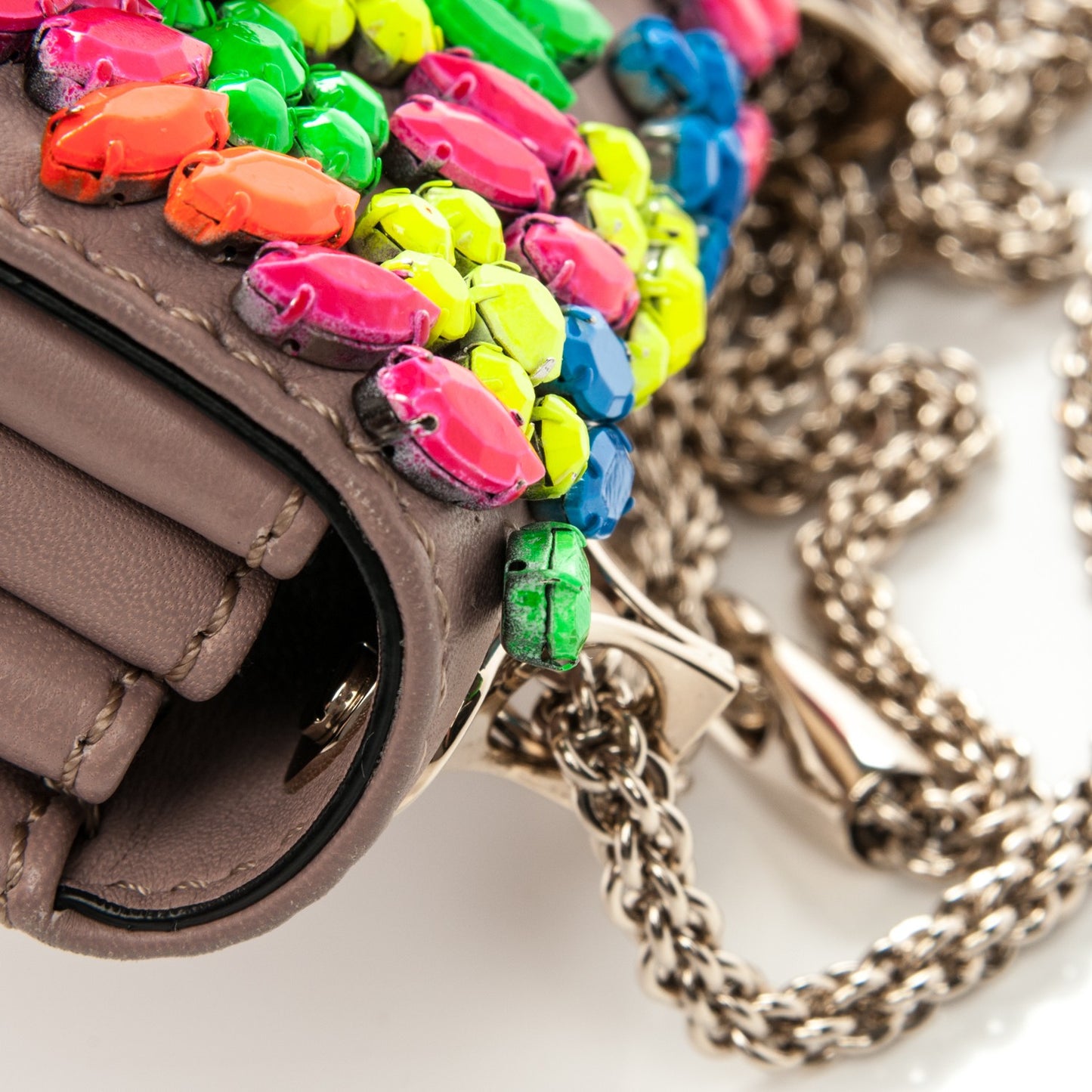 Nappa Crystal Va Va Voom Shoulder Bag Poudre