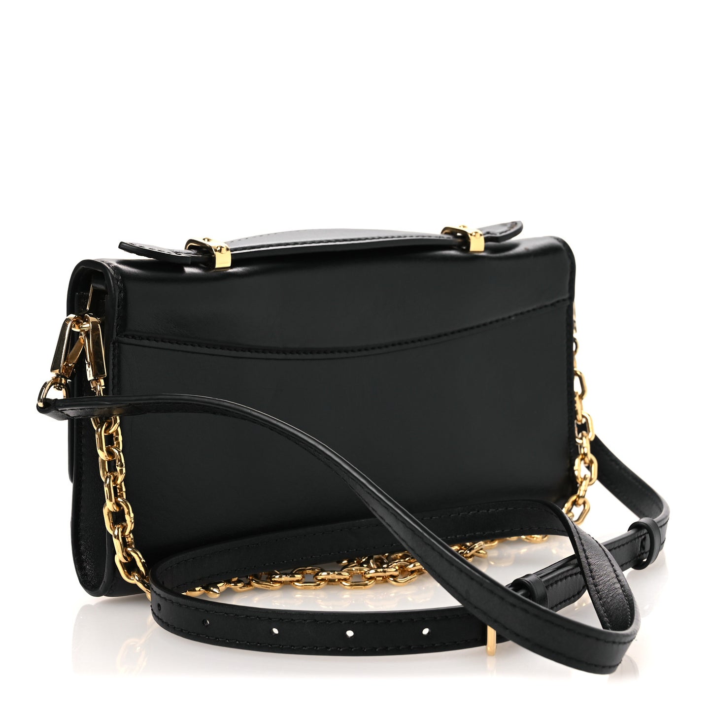Calfskin LV Wallet On Chain Capucines Black