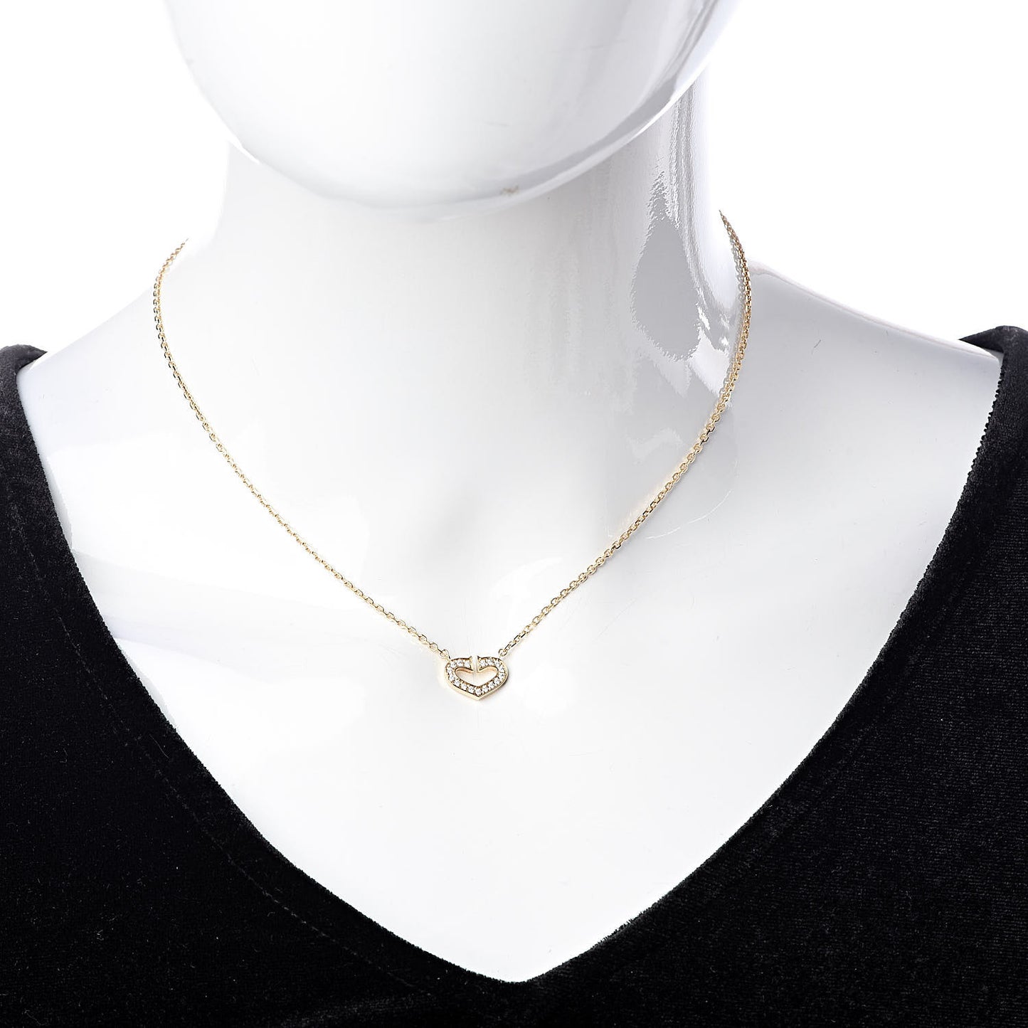18K Yellow Gold Diamond Hearts And Symbols Pendant Necklace