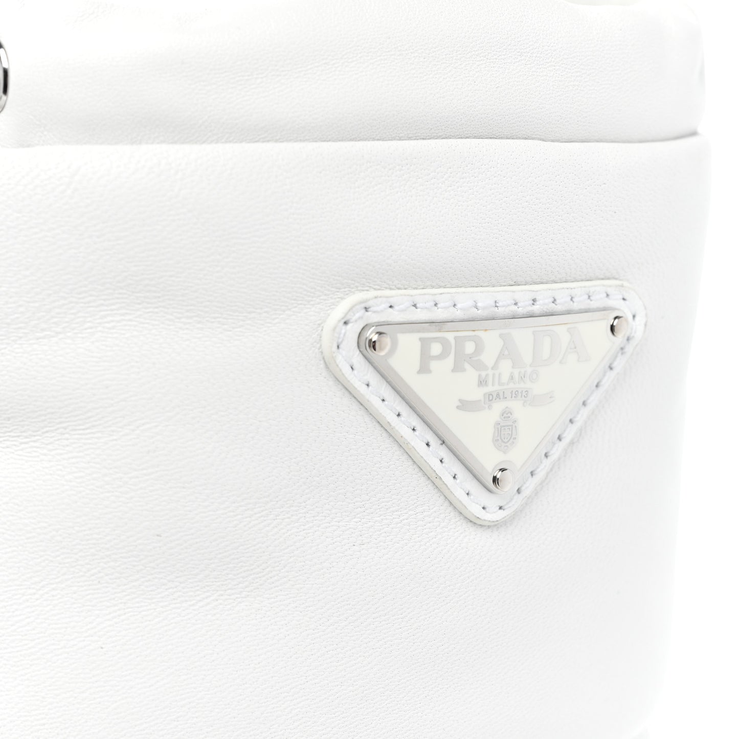 Nappa Metal Triangle Logo Padded Moon Boots 40 White