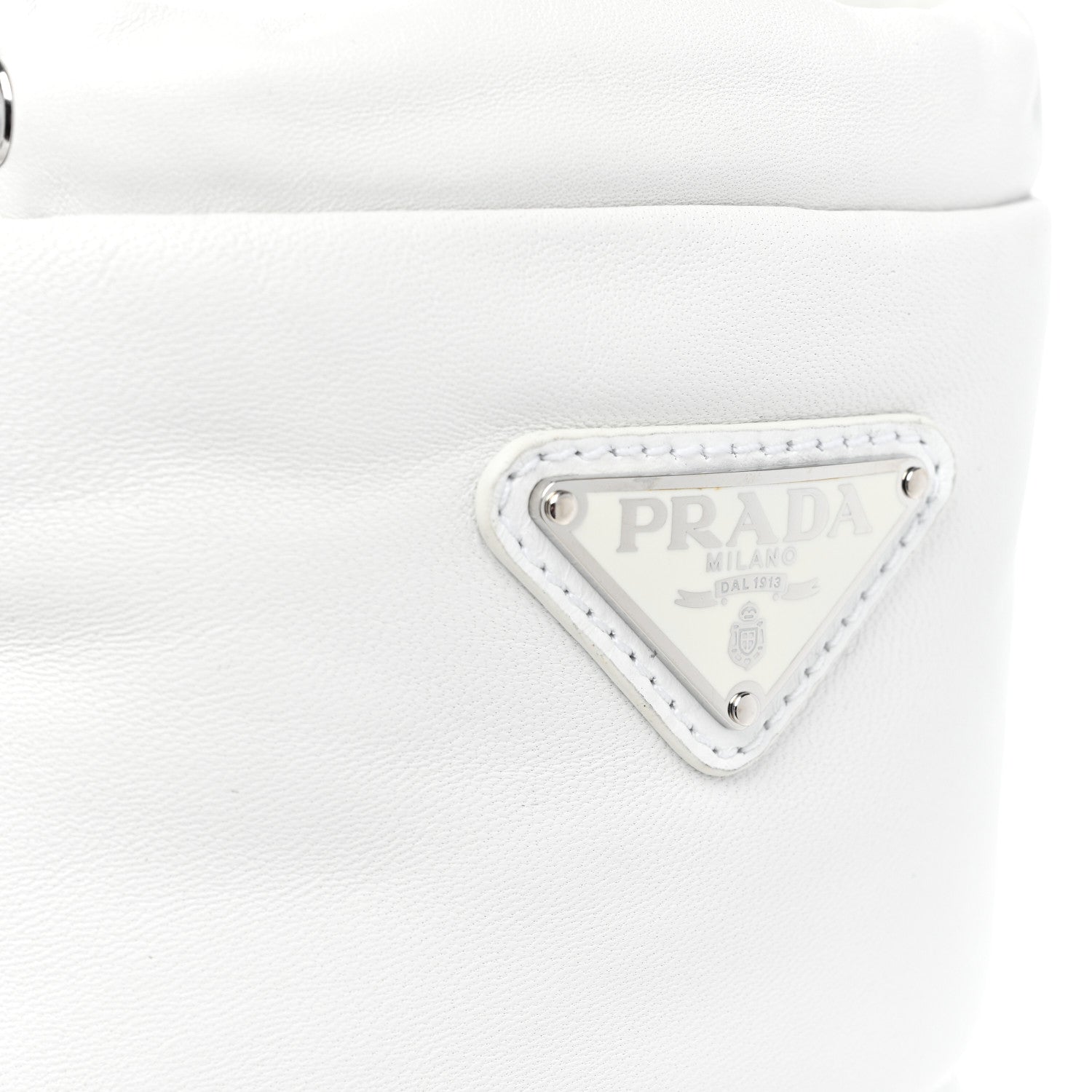 Prada Nappa Metal Triangle Logo Padded Moon Boots 40 White 9 of 10