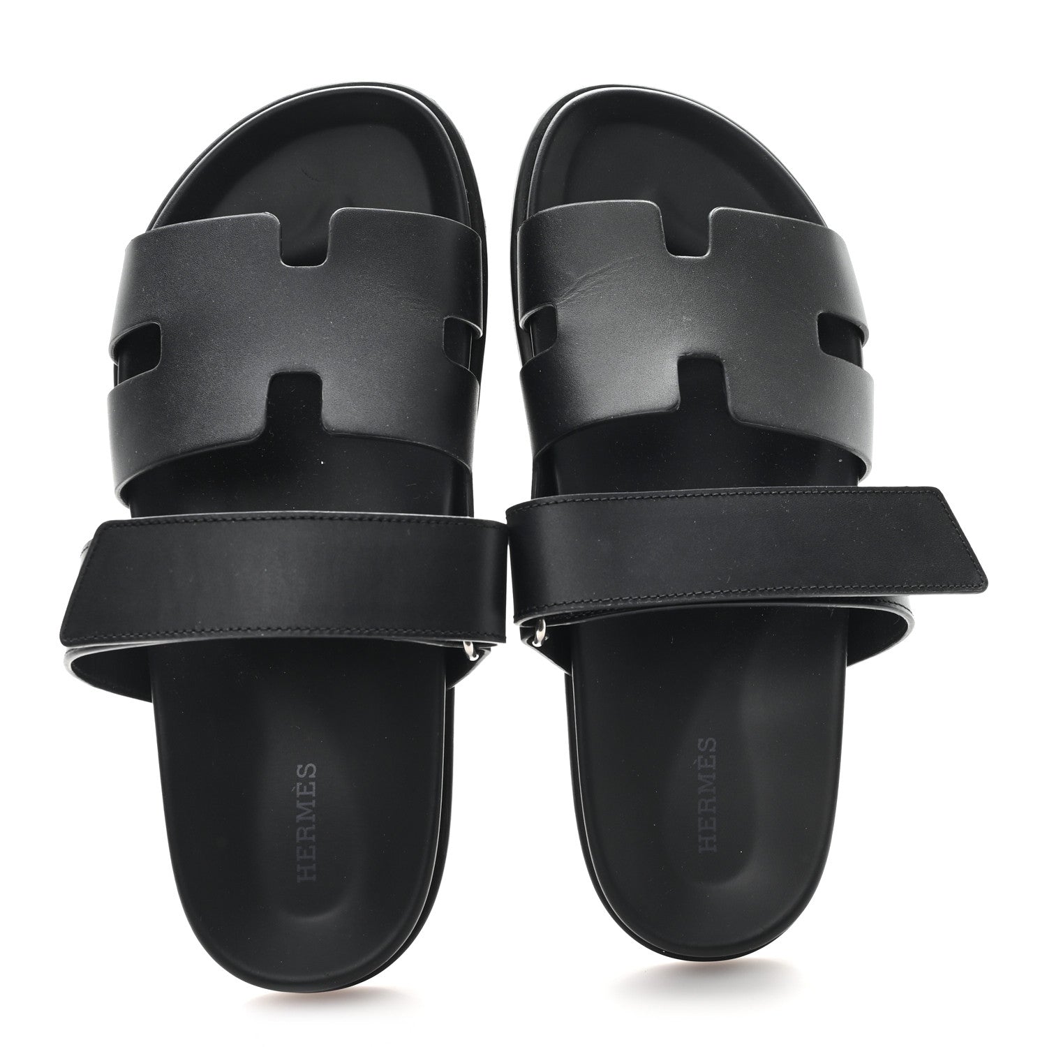 Hermes Calfskin Womens Chypre Sandals 41 Black 2 of 9