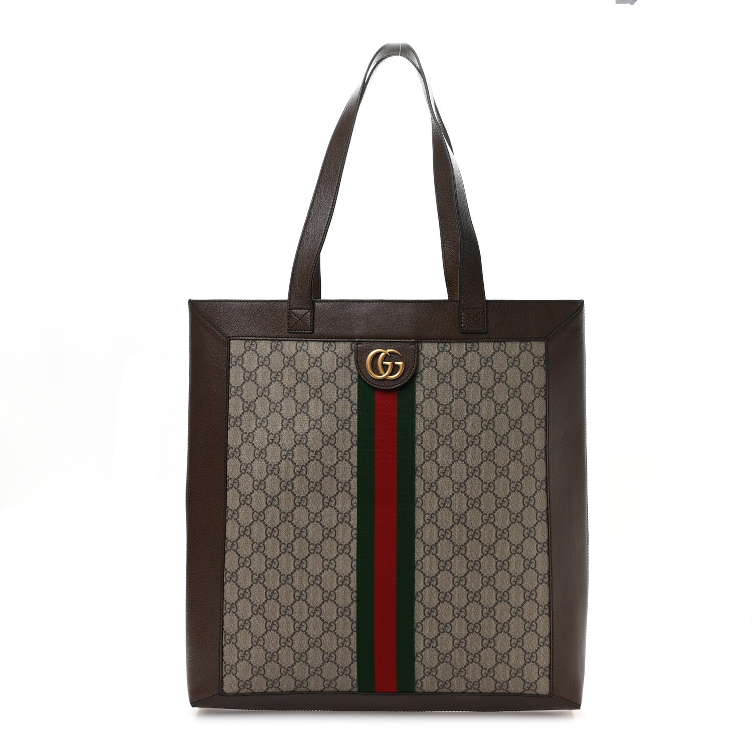 Gucci GG Supreme Monogram Web Large Ophidia Vertical Shopping Tote Brown 1 of 11