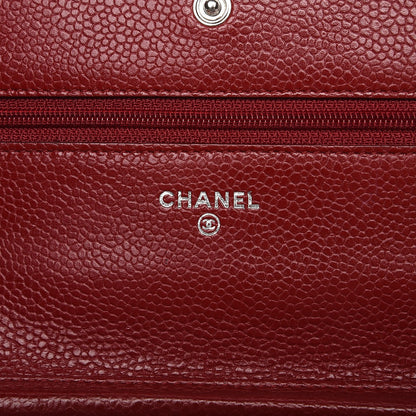 Chanel Caviar Quilted Wallet On Chain WOC Red 6 of 12