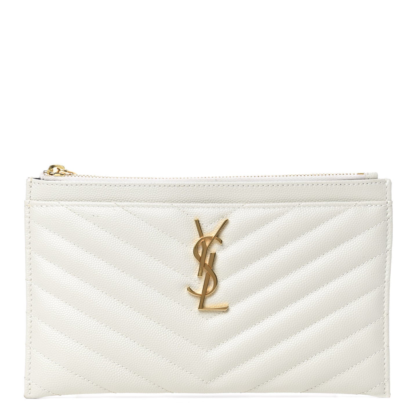 Grain De Poudre Chevron Monogram Bill Pouch Crema Soft