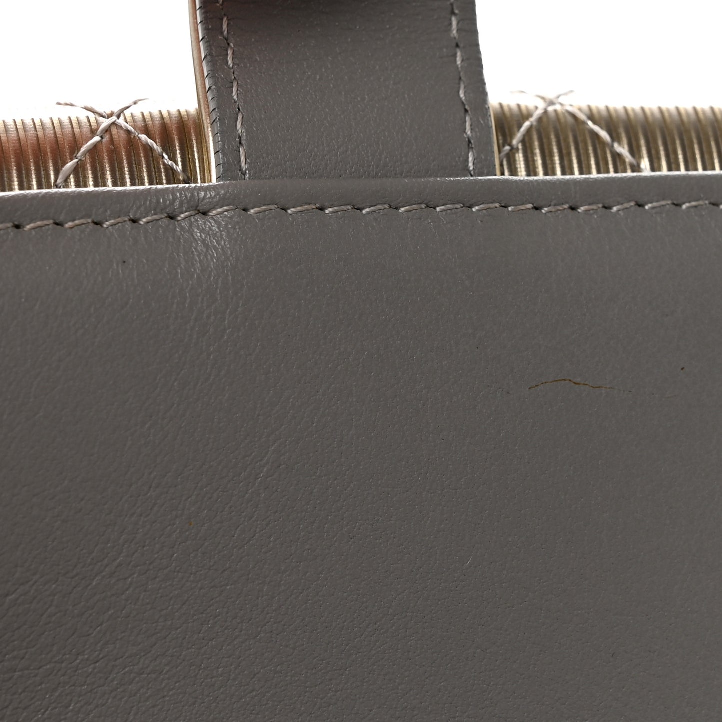 Striated Patent Quilted Compact French Flap Wallet Beige Beige