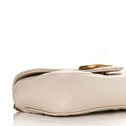 Gucci Calfskin Matelasse Super Mini GG Marmont Shoulder Bag White 9 of 14