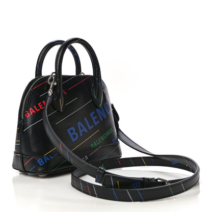 Balenciaga Calfskin Logo Print XXS Ville Top Handle Bag Black Multicolor 3 of 19