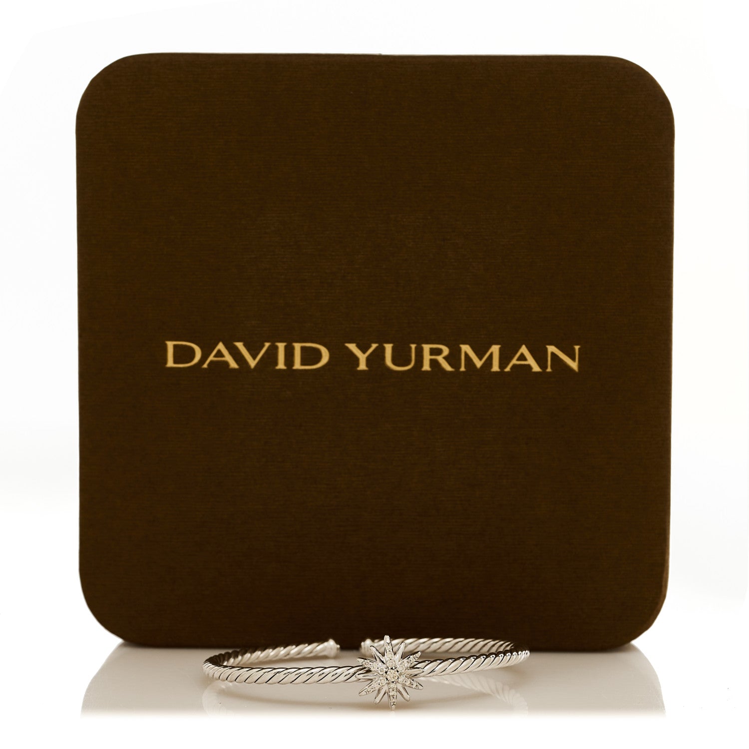 David Yurman Sterling Silver Diamond Starburst Cuff Bracelet 4 of 4