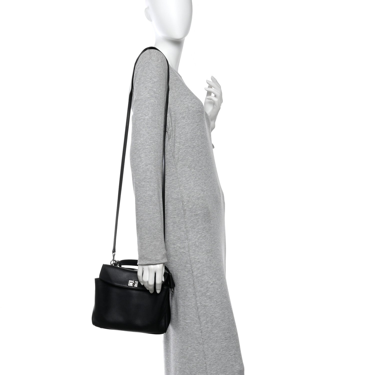 Balenciaga Natural Smooth Calfskin Mini Rodeo Top Handle Handbag Black 2 of 10