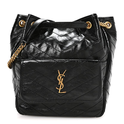 Saint Laurent Crinkled Calfskin Matelasse Monogram Niki Multipocket Shopping Tote Black 1 of 10