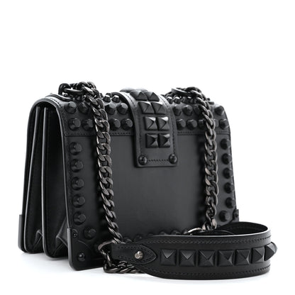 Prada City Calfskin Saffiano Studded Cahier Bag Black 3 of 12