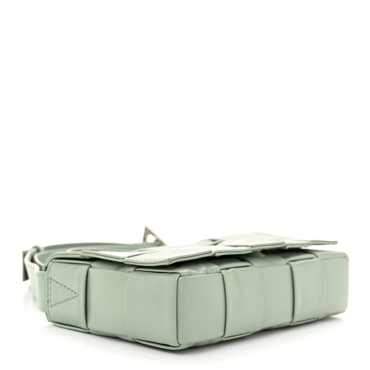 Paper Calfskin Maxi Intreccio Cassette Crossbody Bag Sage