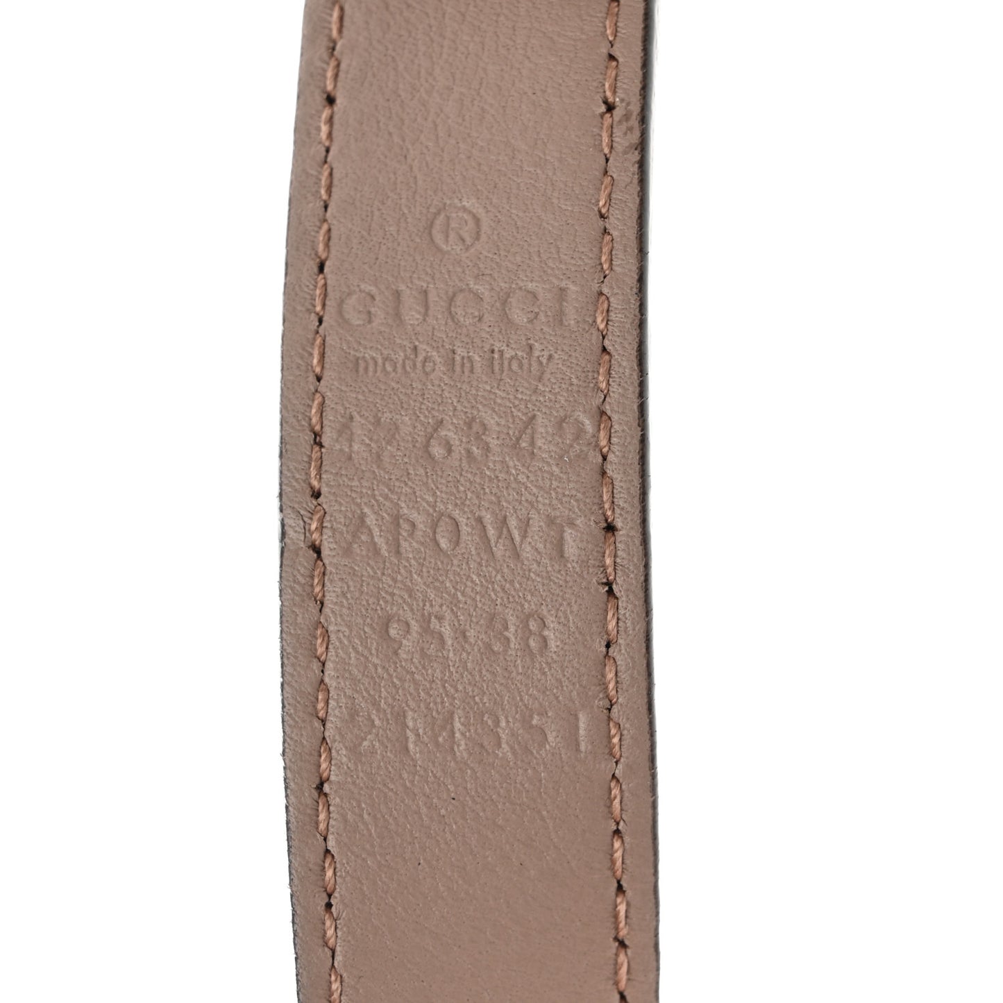 Calfskin Pearl Double G 20mm Belt 95 38 Porcelain Rose