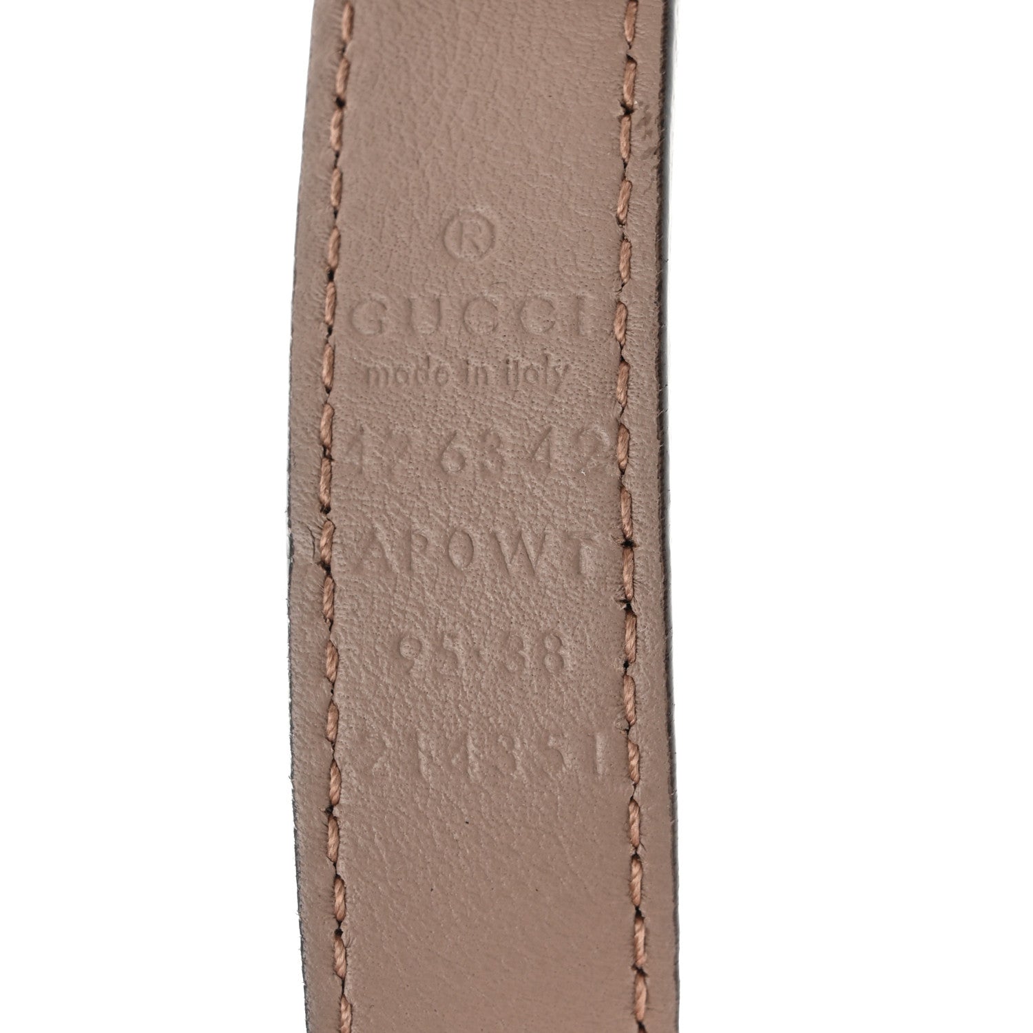 Gucci Calfskin Pearl Double G 20mm Belt 95 38 Porcelain Rose 3 of 7