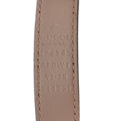 Gucci Calfskin Pearl Double G 20mm Belt 95 38 Porcelain Rose 3 of 7