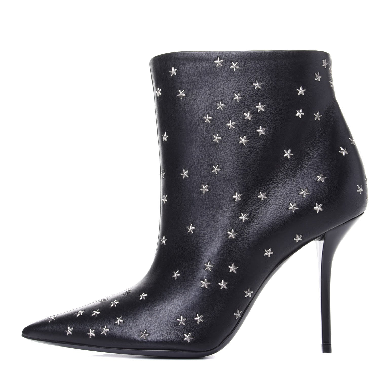 Saint Laurent Calfskin Star Studded Ankle Booties 38 Black 1 of 11