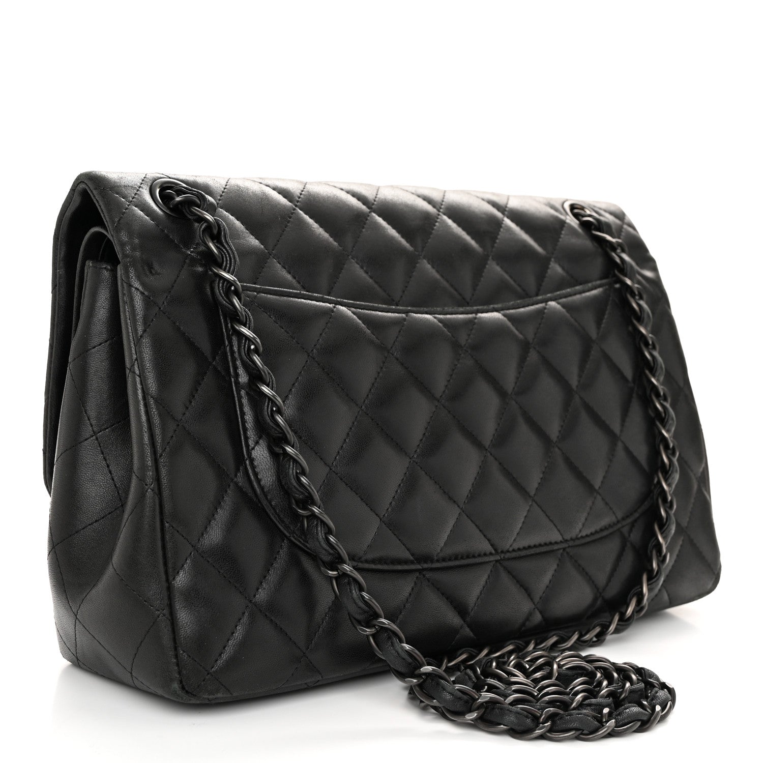 Chanel Lambskin Quilted Jumbo Double Flap So Black 3 of 11