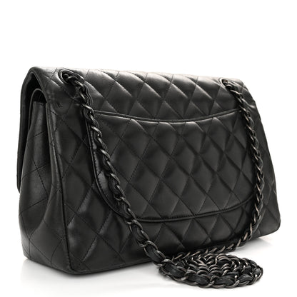 Chanel Lambskin Quilted Jumbo Double Flap So Black 3 of 11