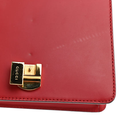 Gucci Calfskin Mini Sylvie Chain Shoulder Bag Hibiscus Red 10 of 10