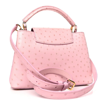 Louis Vuitton Ostrich Capucines BB Rose Calypso 3 of 10