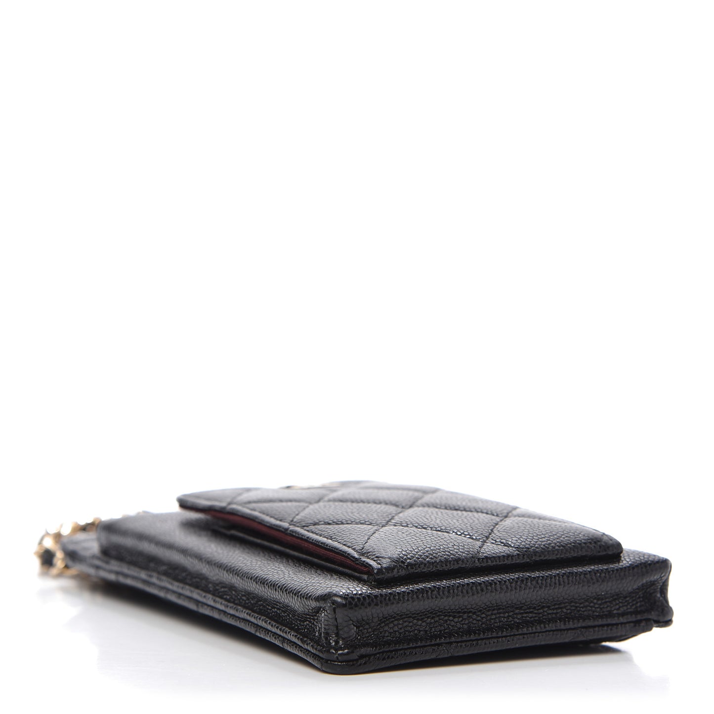 Caviar Quilted Zip Phone Case Black