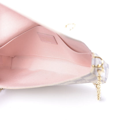 Louis Vuitton Damier Azur Pochette Felicie Chain Wallet Rose Ballerine 6 of 11