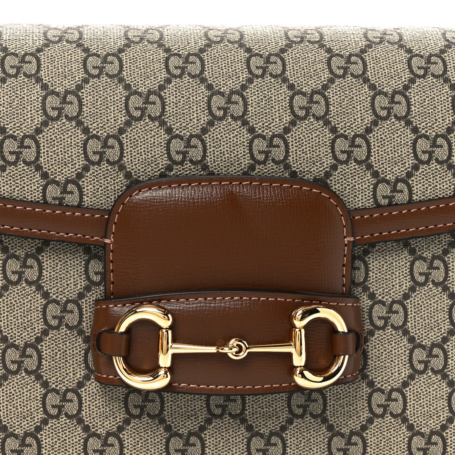 Gucci GG Supreme Monogram Horsebit 1955 Shoulder Bag Beige Brown Sugar 8 of 11