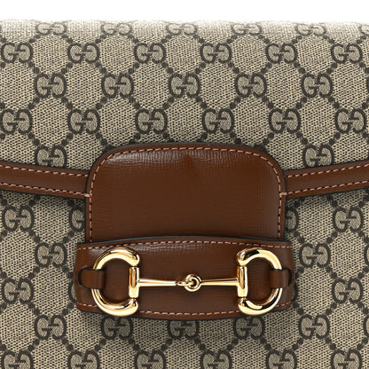 Gucci GG Supreme Monogram Horsebit 1955 Shoulder Bag Beige Brown Sugar 8 of 11
