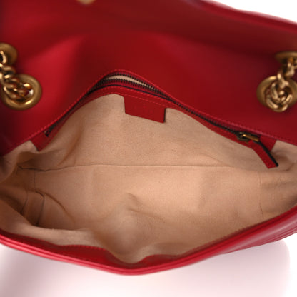 Gucci Calfskin Matelasse Small GG Marmont Shoulder Bag Hibiscus Red 5 of 9