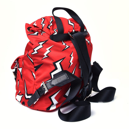 Prada X UNIVERSAL STUDIOS Tessuto Nylon Saffiano Thunder Frankenstein Backpack Rosso Black 2 of 3