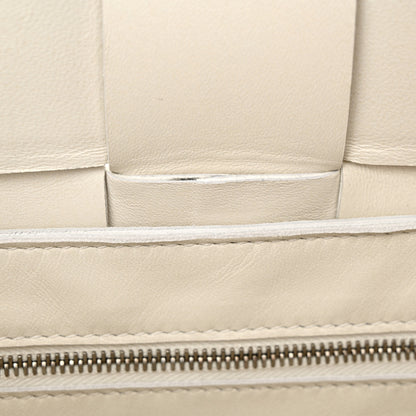 Bottega Veneta Lambskin Maxi Intrecciato Cassette Crossbody Bag White 8 of 11