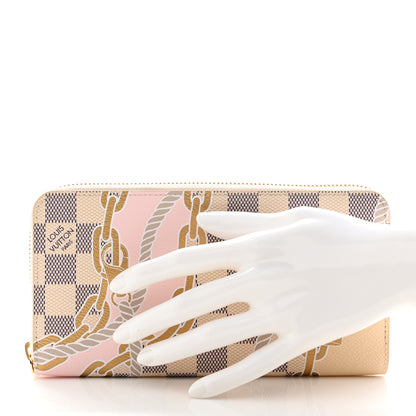 Louis Vuitton Damier Azur Nautical Zippy Wallet Gold 2 of 7