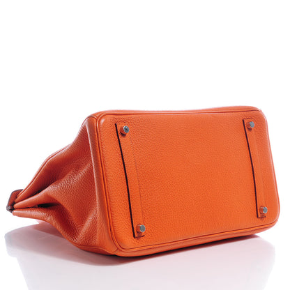 Hermes Taurillon Clemence Birkin 35 Orange 4 of 12