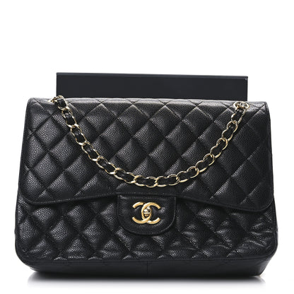 Chanel Caviar Quilted Jumbo Double Flap Black 11 of 11