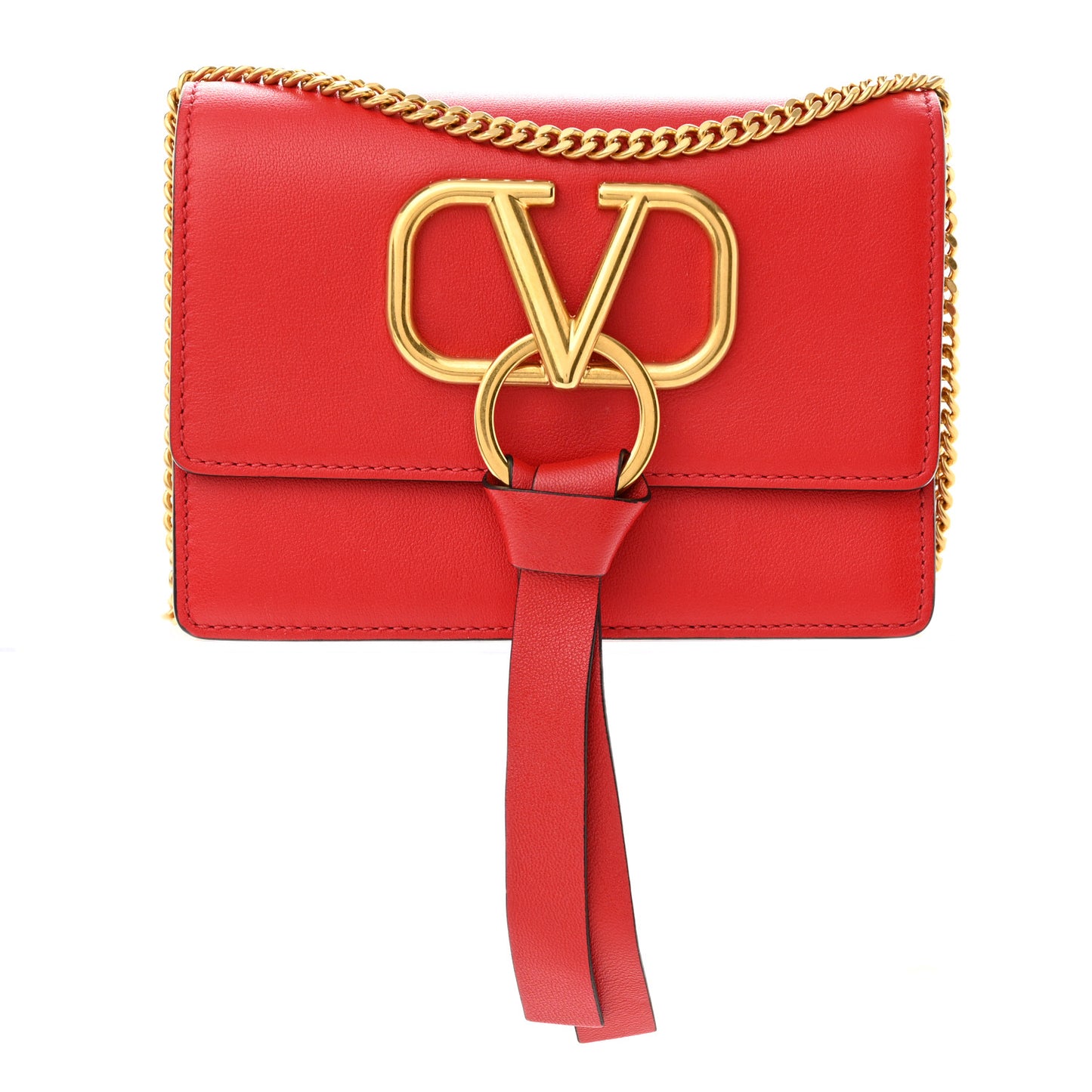 Smooth Calfskin Mini Vring Crossbody Bag Rouge Pur
