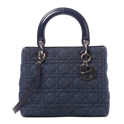 Christian Dior Denim Cannage Medium Lady Dior Blue 1 of 8