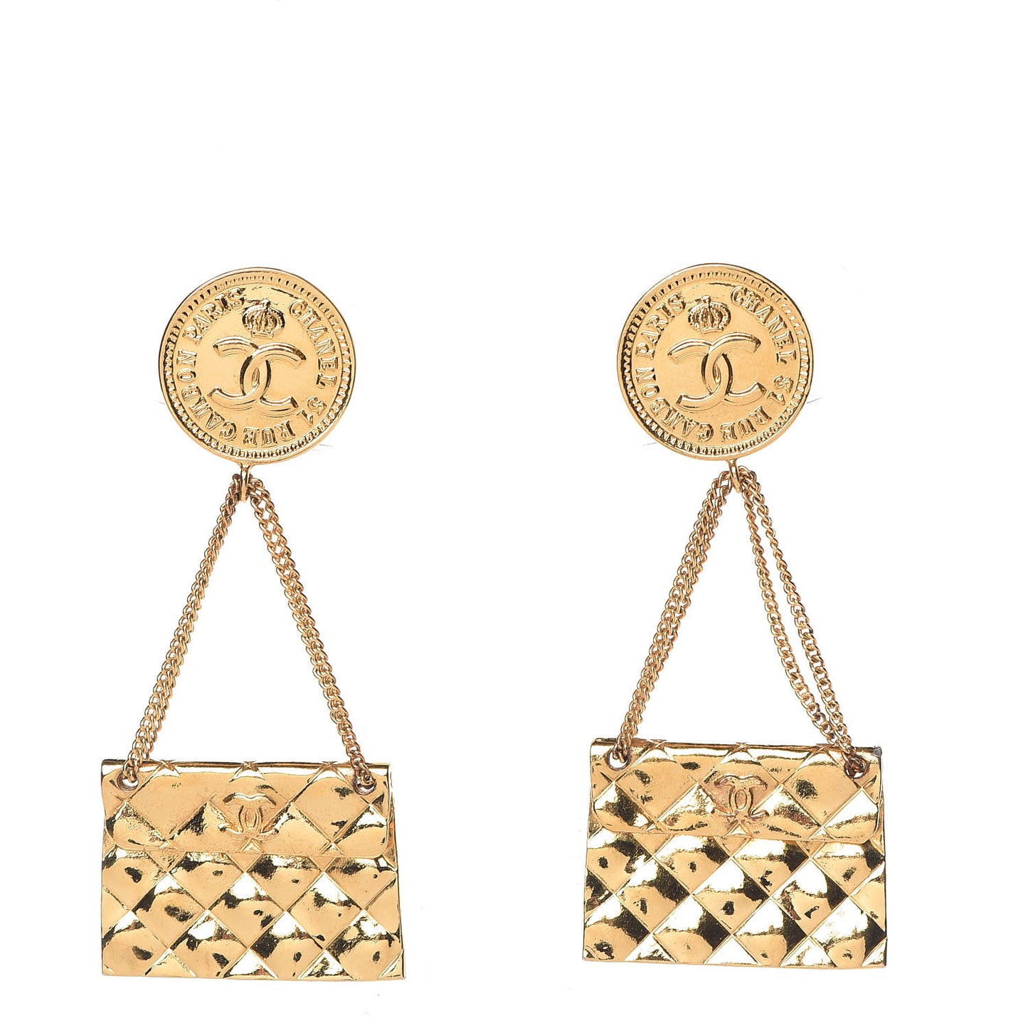 2.55 Flap Dangle Clip On Earrings Gold