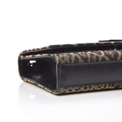 Saint Laurent Jacquard Leopard Small Monogram Kate Satchel Oro Natural 5 of 8