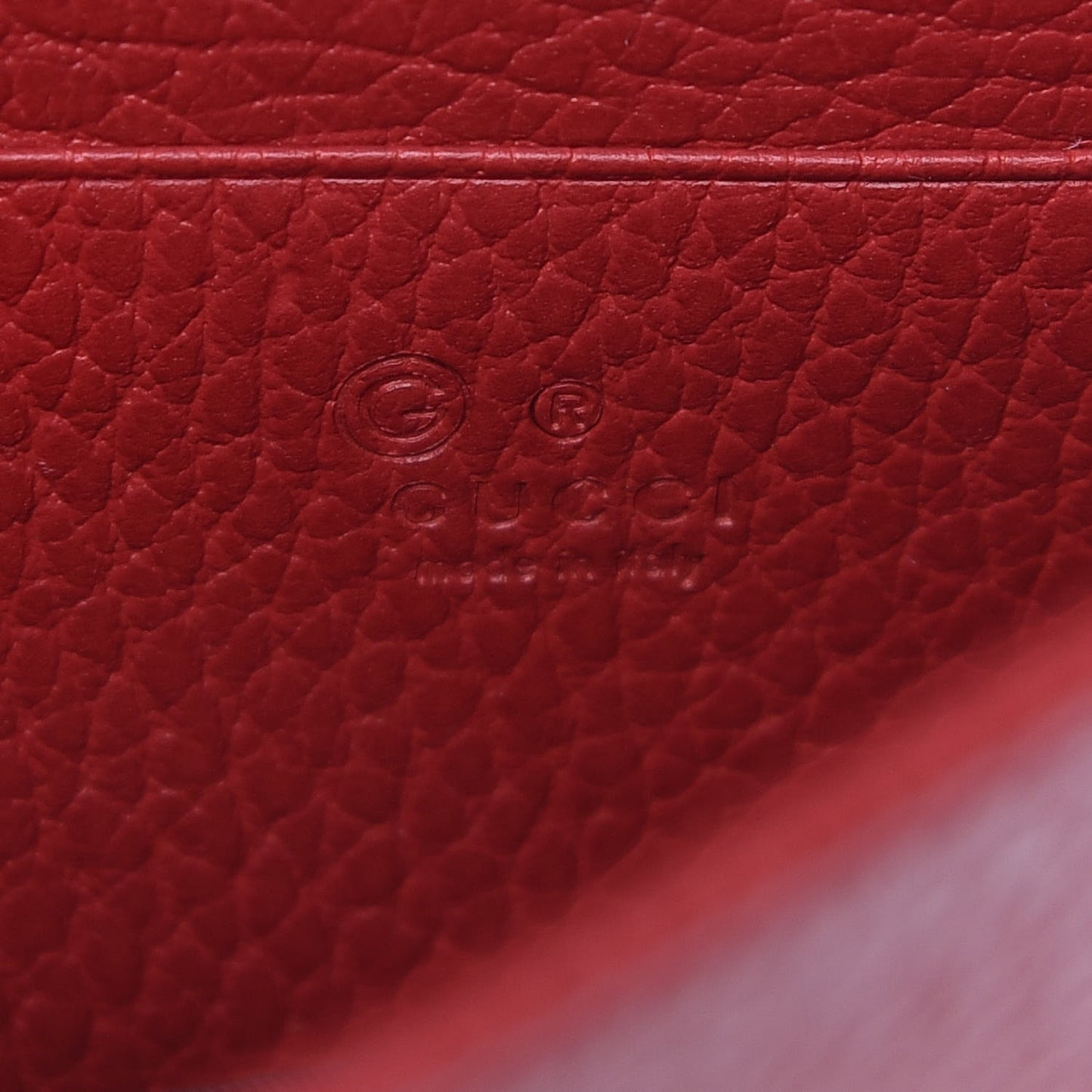 Dollar Calfskin Interlocking G Chain Wallet Red