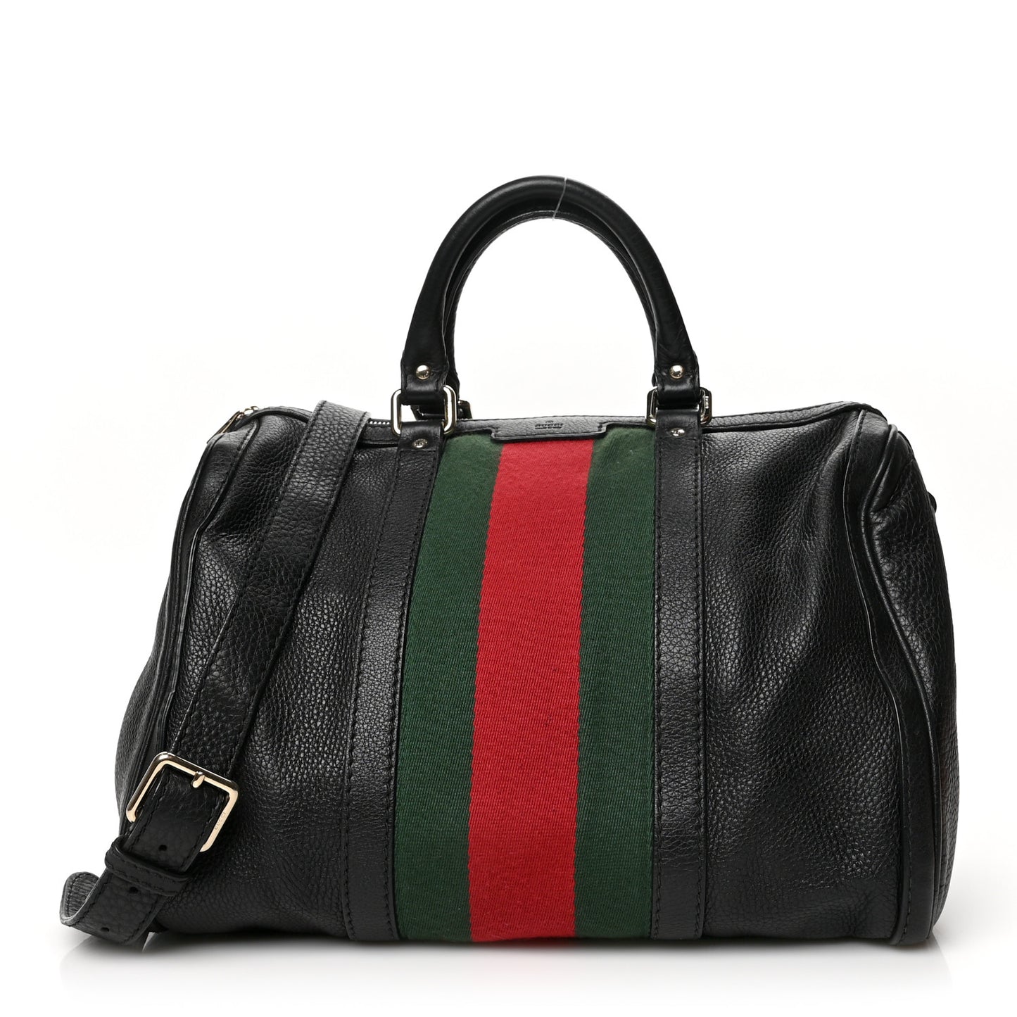 Calfskin Vintage Web Medium Boston Black