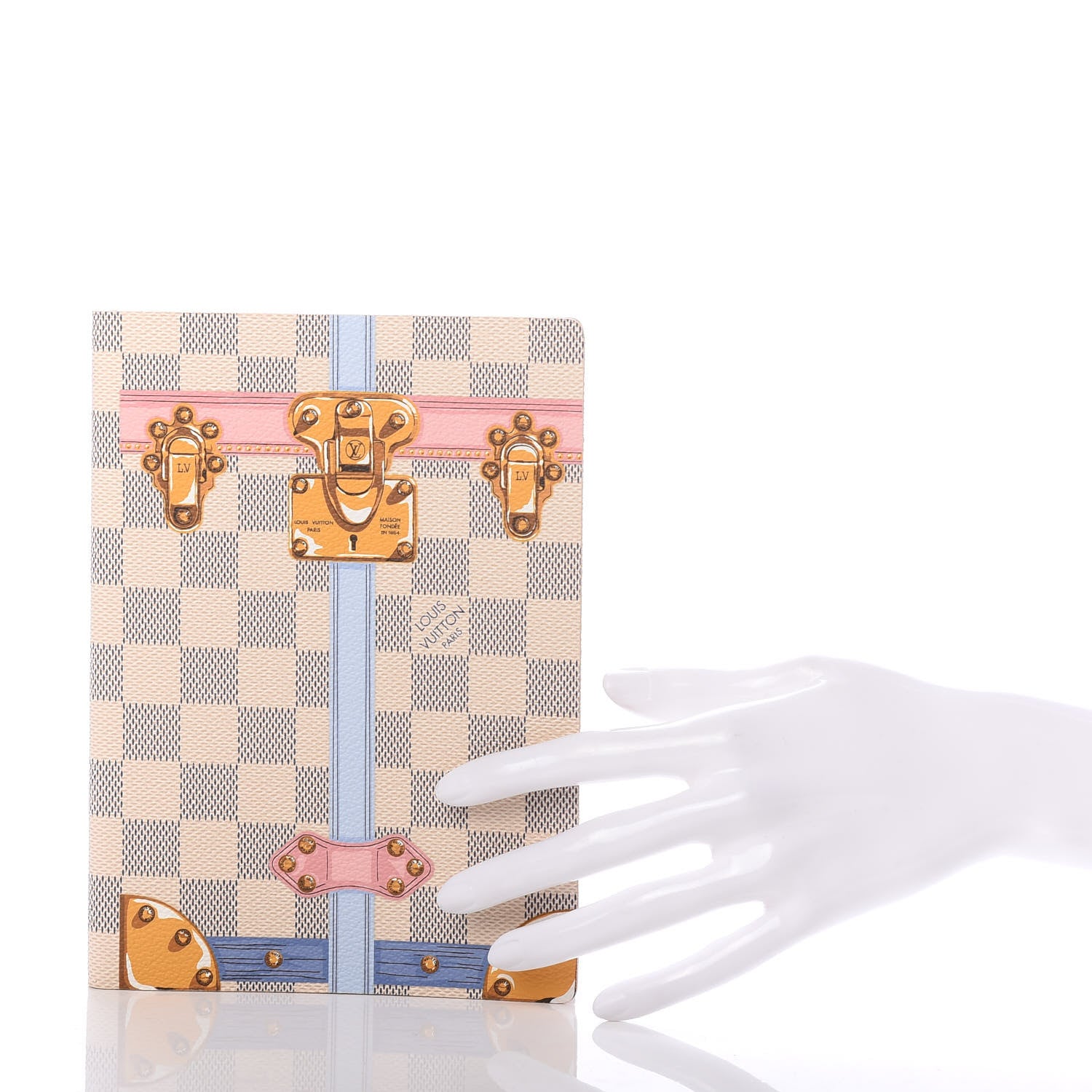 Louis Vuitton Damier Azur Summer Trunks Clemence Notebook MM 2 of 6