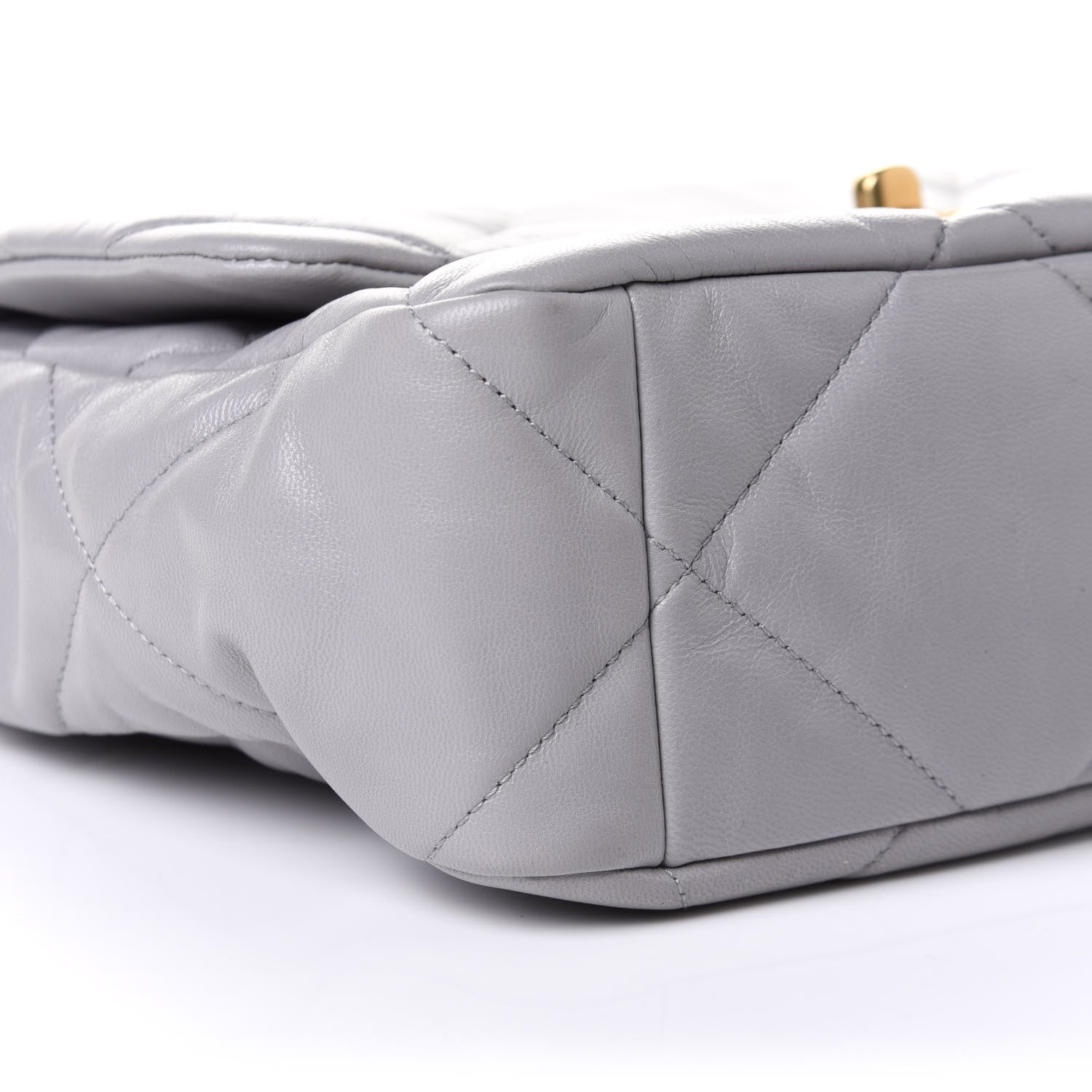 Chanel Goatskin Quilted Large Chanel 19 Flap Grey 9 of 11