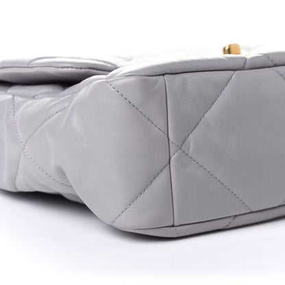 Chanel Goatskin Quilted Large Chanel 19 Flap Grey 9 of 11