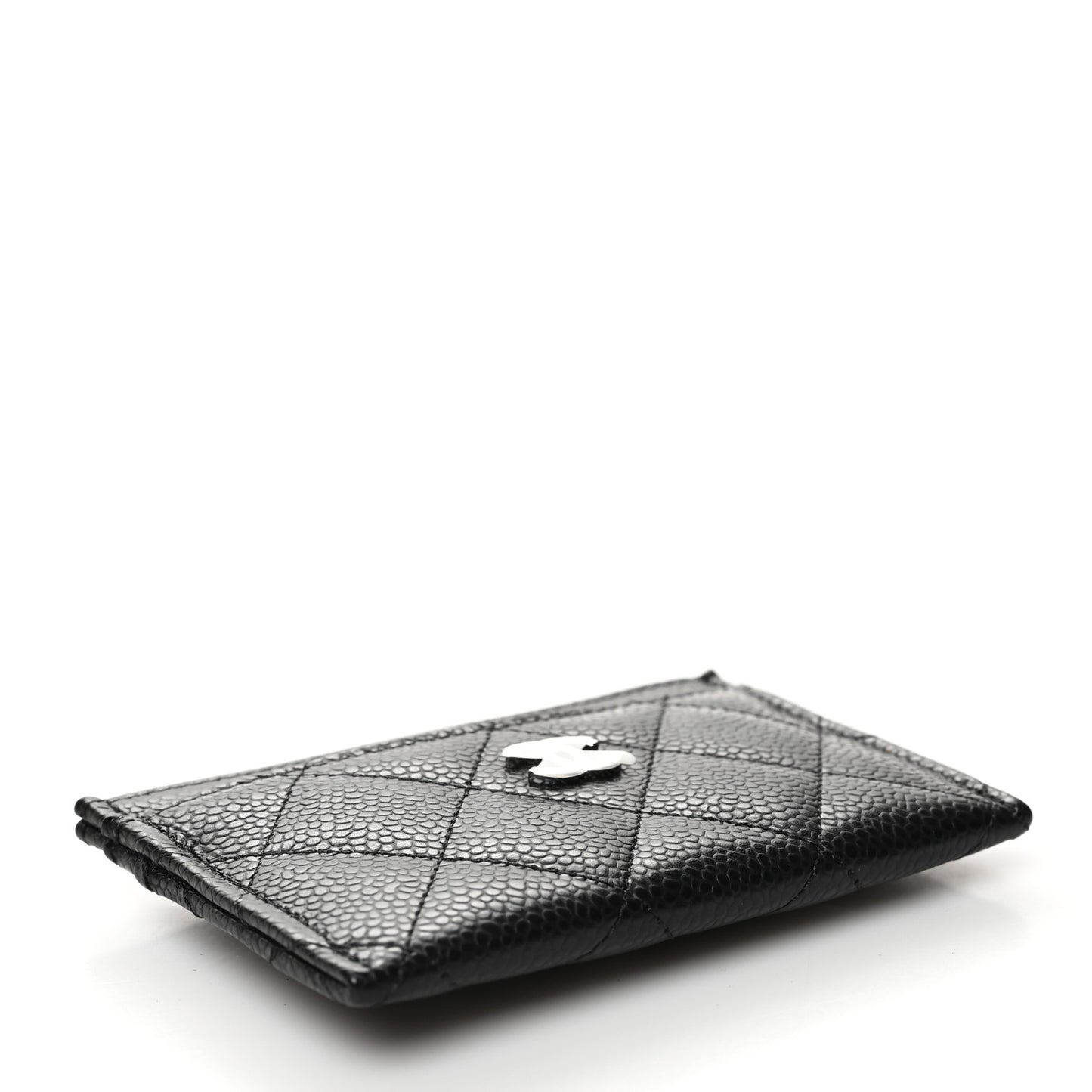 Caviar Quilted Card Holder Black