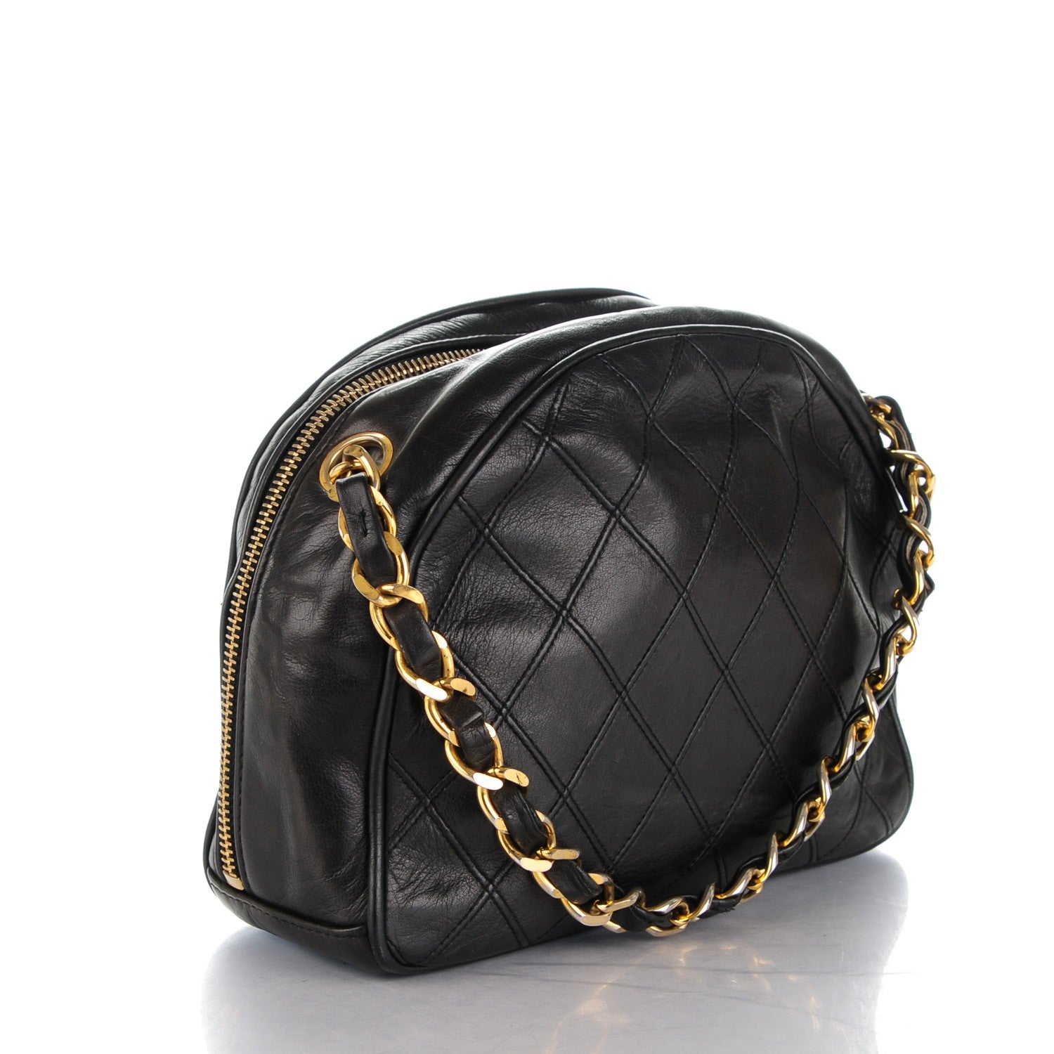 Chanel Lambskin Diamond Stitch Cosmetic Case Black 3 of 8
